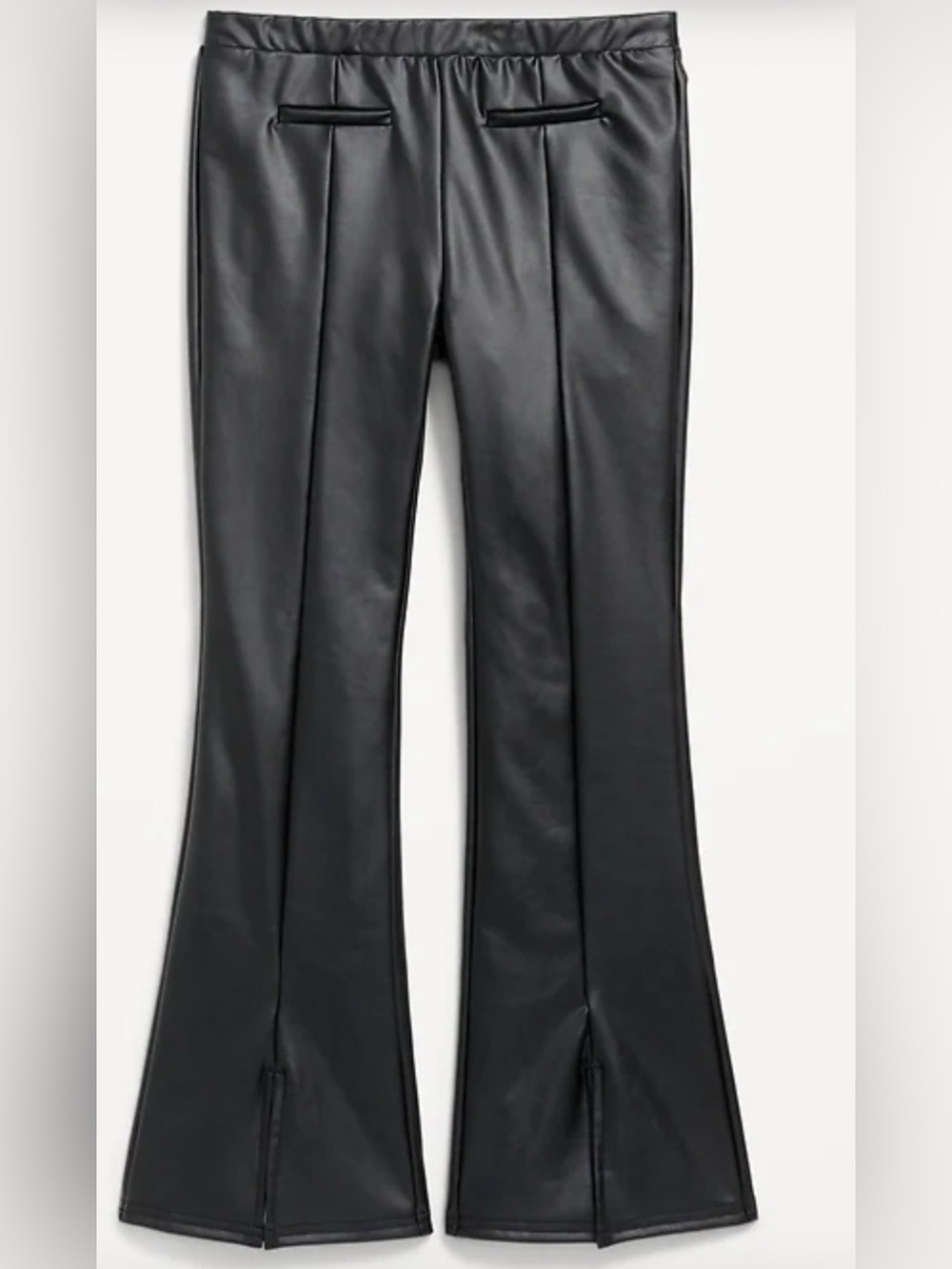 Old Navy Black Faux Leather Boot-Cut Pants